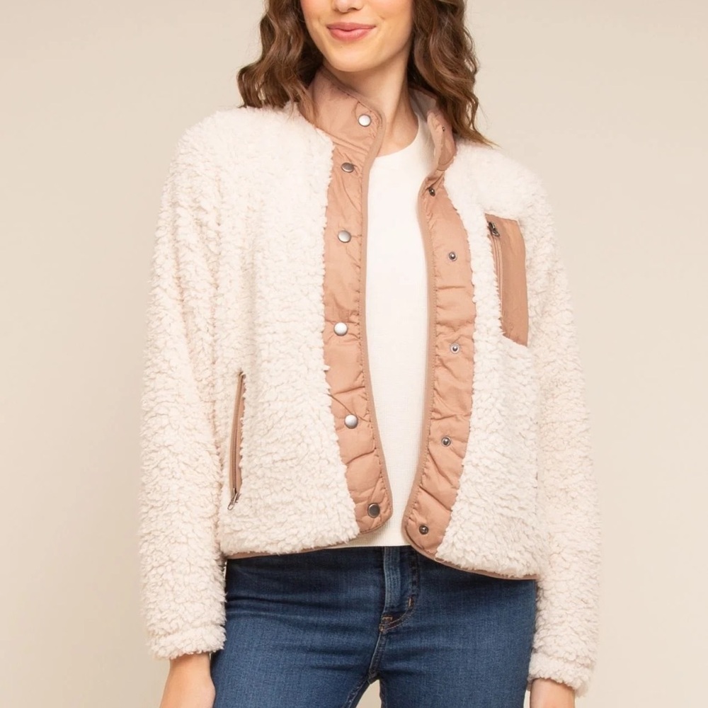 Thread & Supply Cream and Tan Teddy Jacket